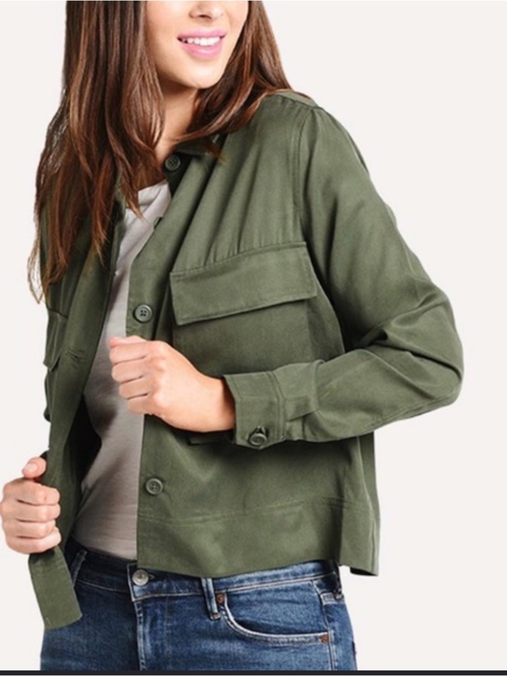 BB Dakota Olive Green Utility Shirt Jacket